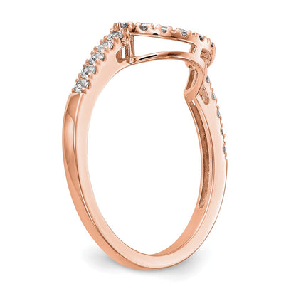 14K Rose Gold Real Diamond Wedding Band
