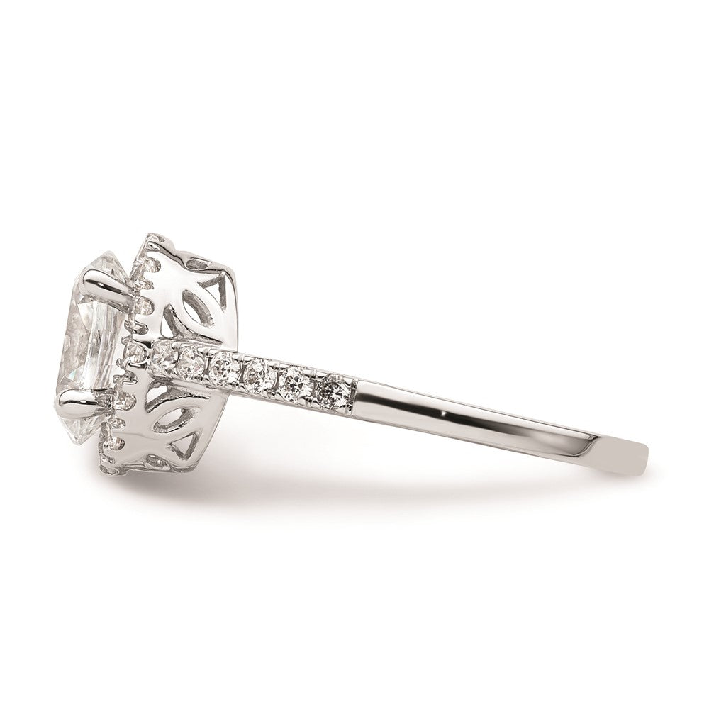 1.25ct. CZ Solid Real 14K White Gold Oval Oval Halo Engagement Ring