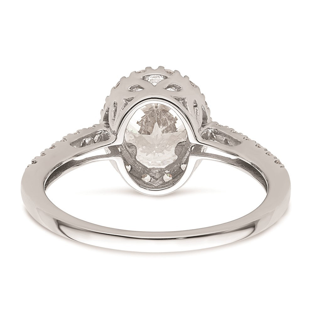 1.25ct. CZ Solid Real 14K White Gold Oval Oval Halo Engagement Ring