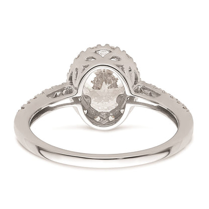 1.25ct. CZ Solid Real 14K White Gold Oval Oval Halo Engagement Ring