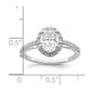 1.25ct. CZ Solid Real 14K White Gold Oval Oval Halo Engagement Ring
