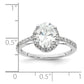 1.50ct. CZ Solid Real 14K White Gold Oval Oval Halo Engagement Ring