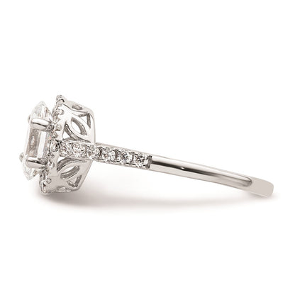 2.00ct. CZ Solid Real 14K White Gold Oval Oval Halo Engagement Ring