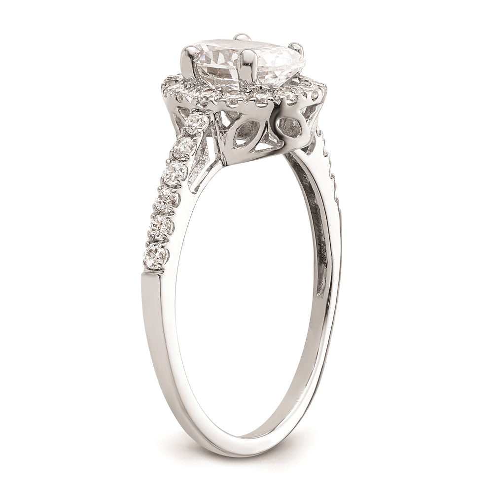 2.00ct. CZ Solid Real 14K White Gold Oval Oval Halo Engagement Ring