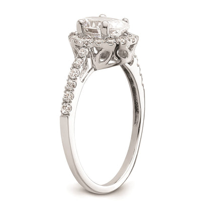 2.00ct. CZ Solid Real 14K White Gold Oval Oval Halo Engagement Ring