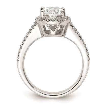 2.00ct. CZ Solid Real 14K White Gold Oval Oval Halo Engagement Ring