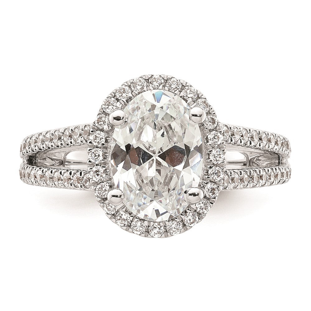 2.00ct. CZ Solid Real 14K White Gold Oval Oval Halo Engagement Ring