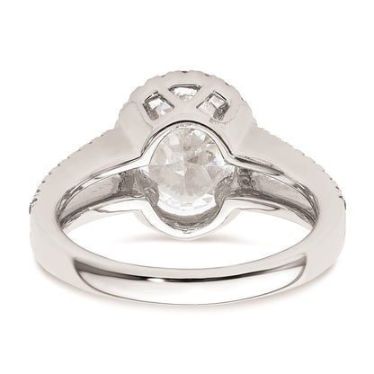 2.00ct. CZ Solid Real 14K White Gold Oval Oval Halo Engagement Ring