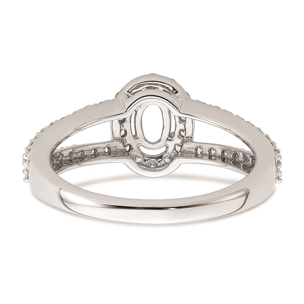 0.50ct. CZ Solid Real 14K White Gold Oval Oval Halo Engagement Ring
