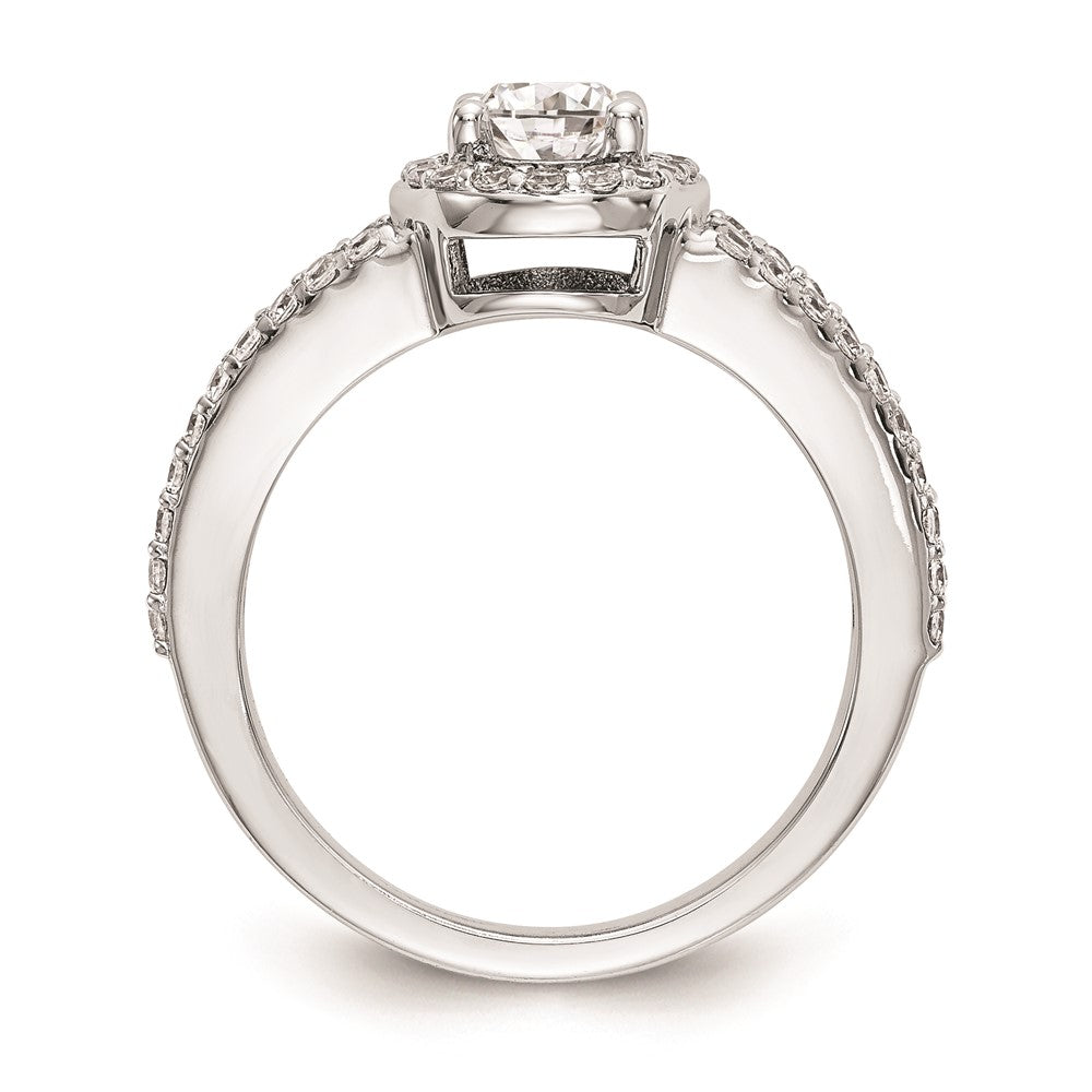 1.00ct. CZ Solid Real 14K White Gold Oval Oval Halo Engagement Ring