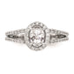 1.00ct. CZ Solid Real 14K White Gold Oval Oval Halo Engagement Ring