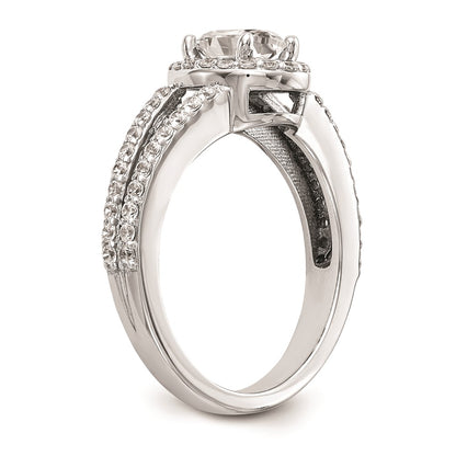1.00ct. CZ Solid Real 14K White Gold Oval Oval Halo Engagement Ring