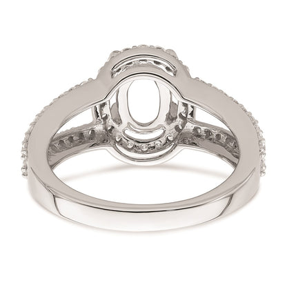 2.00ct. CZ Solid Real 14K White Gold Oval Oval Halo Engagement Ring