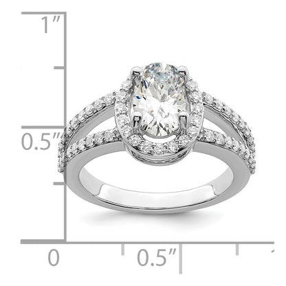 2.00ct. CZ Solid Real 14K White Gold Oval Oval Halo Engagement Ring