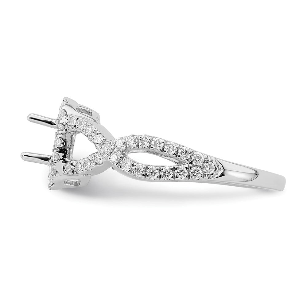 0.50ct. CZ Solid Real 14K White Gold Oval Oval Halo Engagement Ring