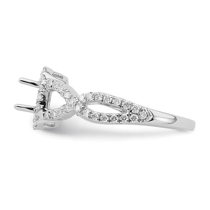0.50ct. CZ Solid Real 14K White Gold Oval Oval Halo Engagement Ring