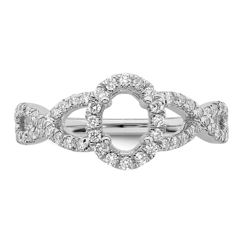 0.50ct. CZ Solid Real 14K White Gold Oval Oval Halo Engagement Ring