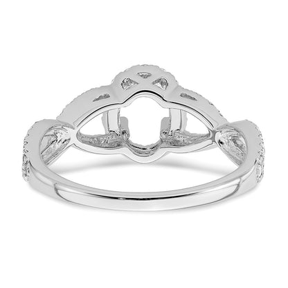 0.50ct. CZ Solid Real 14K White Gold Oval Oval Halo Engagement Ring