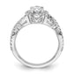 1.00ct. CZ Solid Real 14K White Gold Oval Oval Halo Engagement Ring