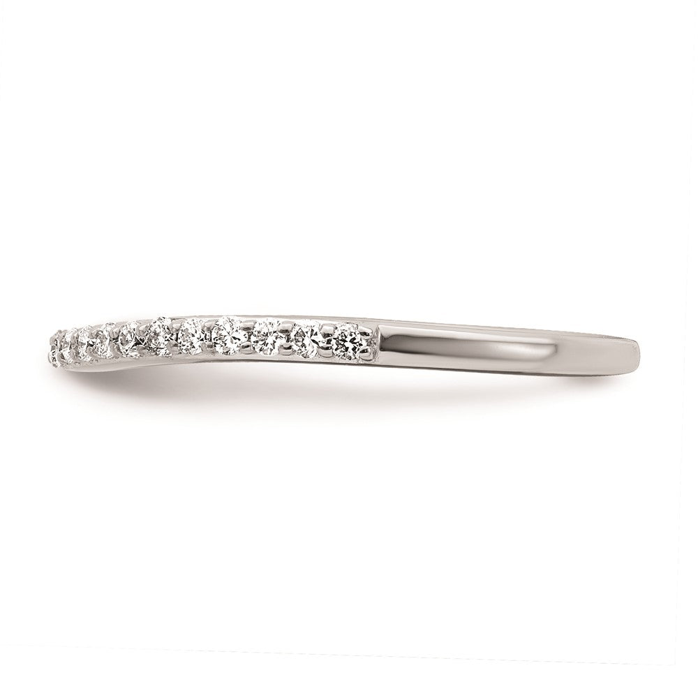 0.25ct. CZ Solid Real 14K White Gold Wedding Wedding Band Ring