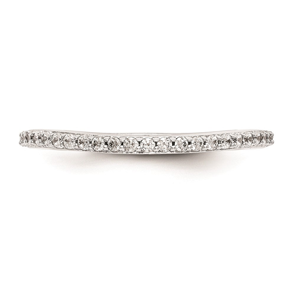 0.28ct. CZ Solid Real 14K White Gold Wedding Wedding Band Ring
