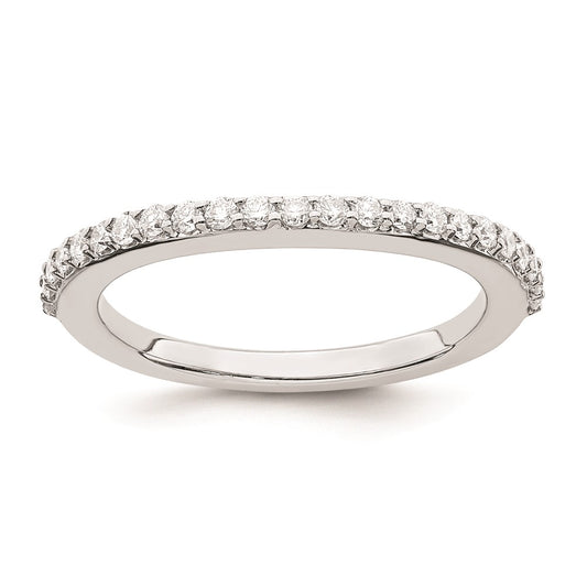14K White Gold Real Diamond Wedding Band
