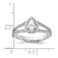 0.50ct. CZ Solid Real 14K White Gold Pear Pear Halo Engagement Ring