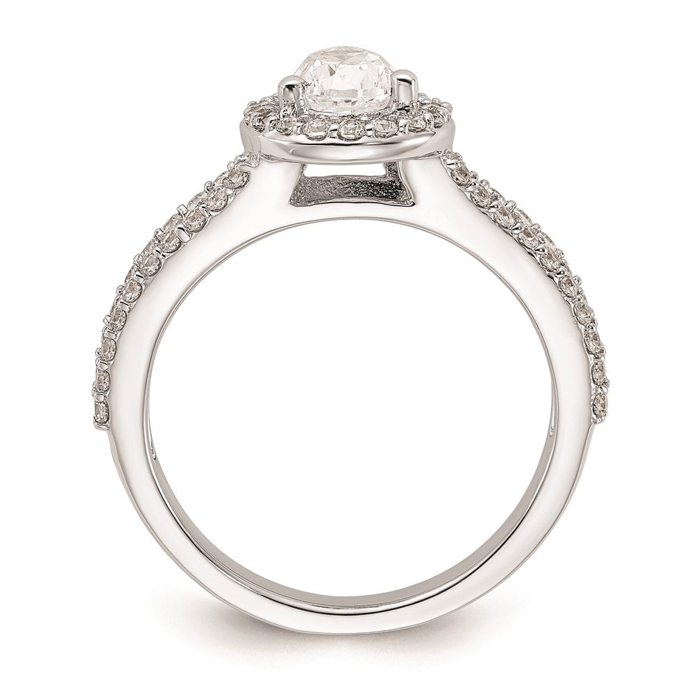 1.00ct. CZ Solid Real 14K White Gold Pear Pear Halo Engagement Ring