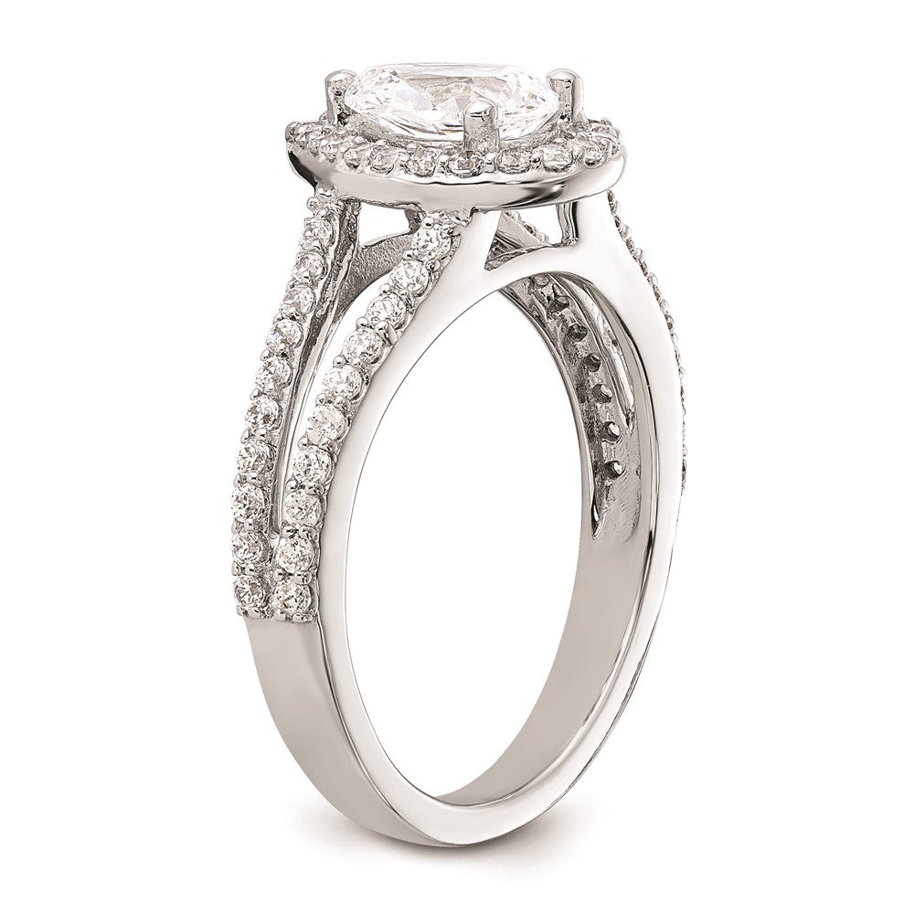 1.00ct. CZ Solid Real 14K White Gold Pear Pear Halo Engagement Ring