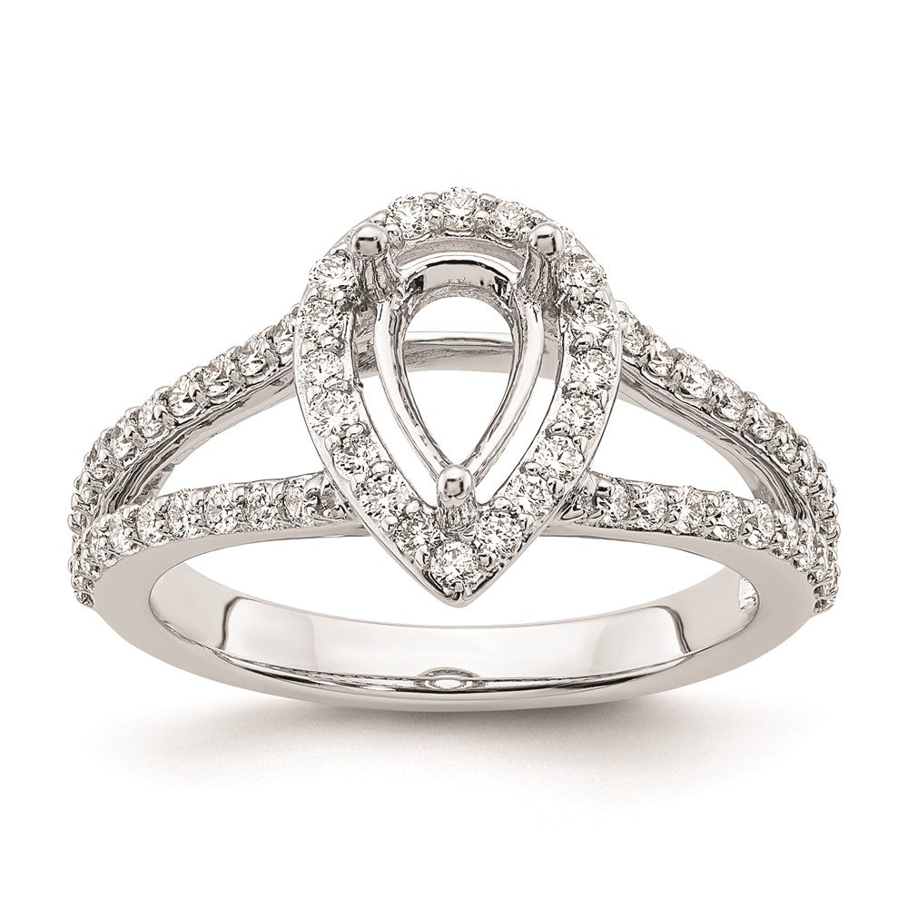 1.00ct. CZ Solid Real 14K White Gold Pear Pear Halo Engagement Ring