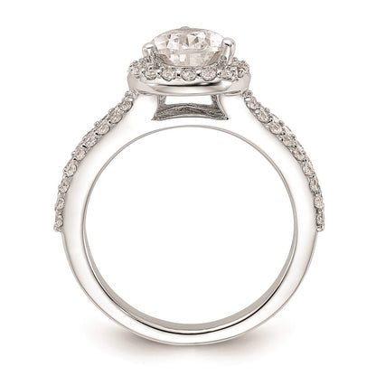 1.50ct. CZ Solid Real 14K White Gold Pear Pear Halo Engagement Ring