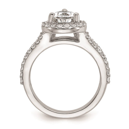 2.00ct. CZ Solid Real 14K White Gold Pear Pear Halo Engagement Ring