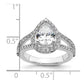 2.00ct. CZ Solid Real 14K White Gold Pear Pear Halo Engagement Ring