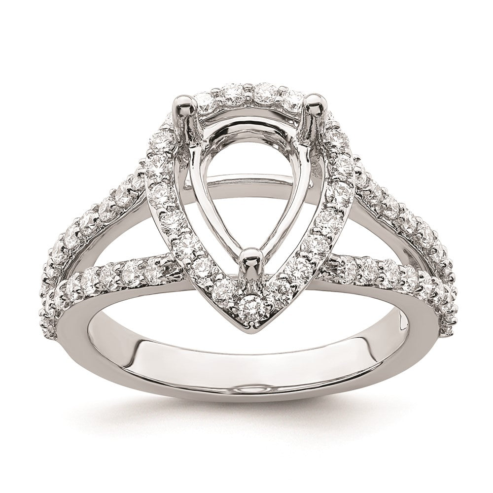 2.00ct. CZ Solid Real 14K White Gold Pear Pear Halo Engagement Ring