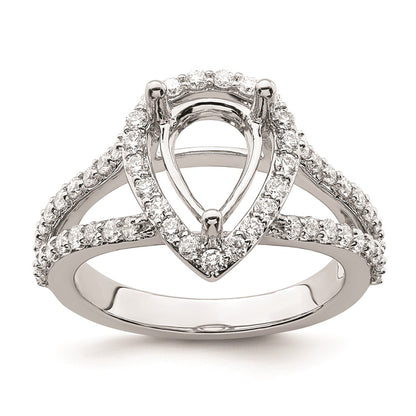 2.00ct. CZ Solid Real 14K White Gold Pear Pear Halo Engagement Ring