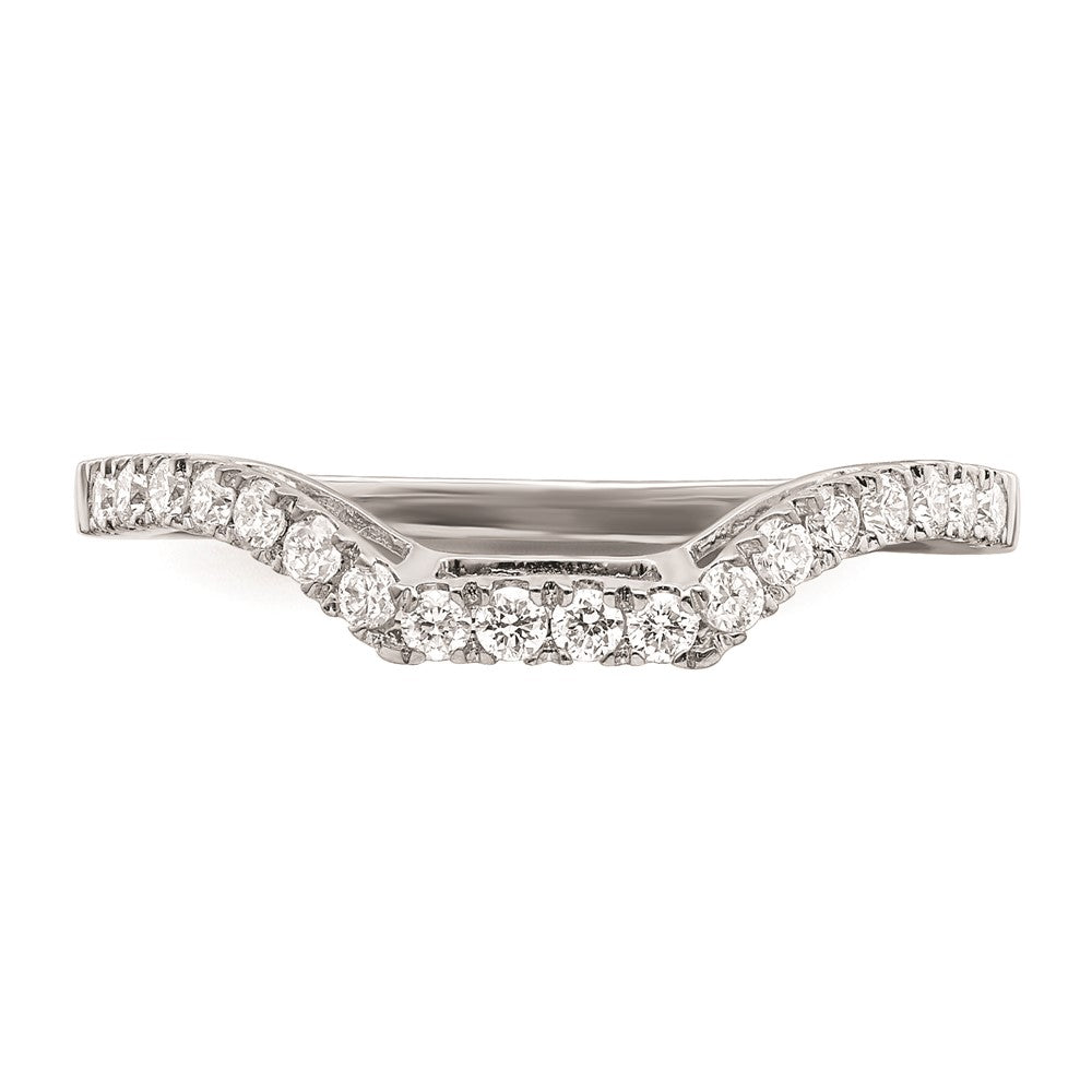 0.27ct. CZ Solid Real 14K White Gold Wedding Wedding Band Ring