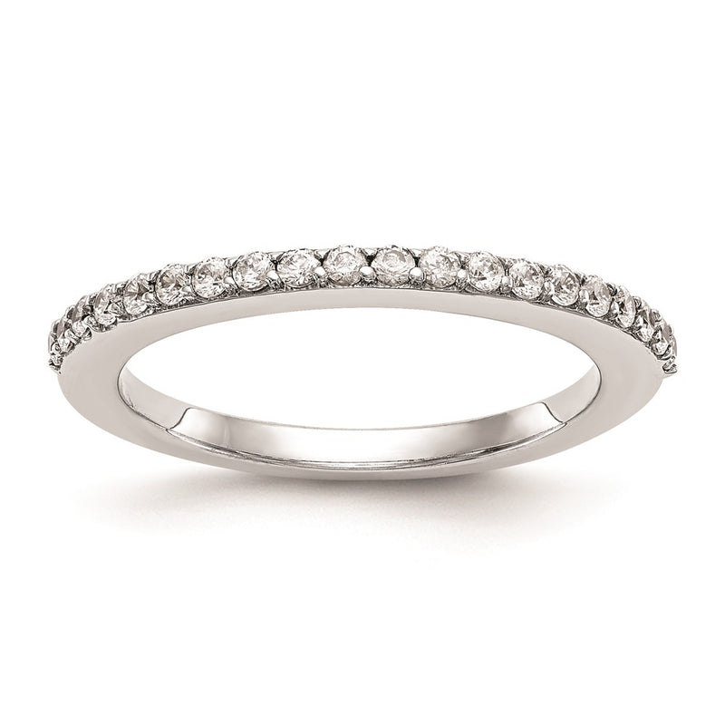 14K White Gold Real Diamond Wedding Band