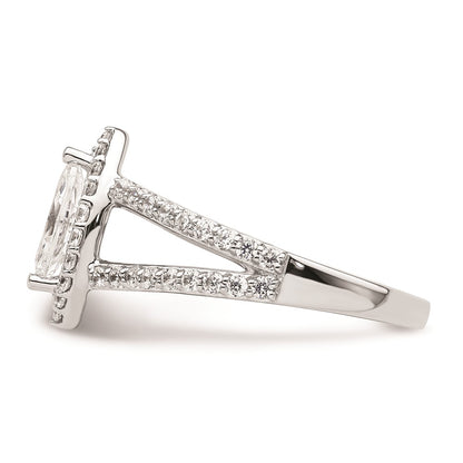 0.50ct. CZ Solid Real 14K White Gold Marquise Halo Engagement Ring