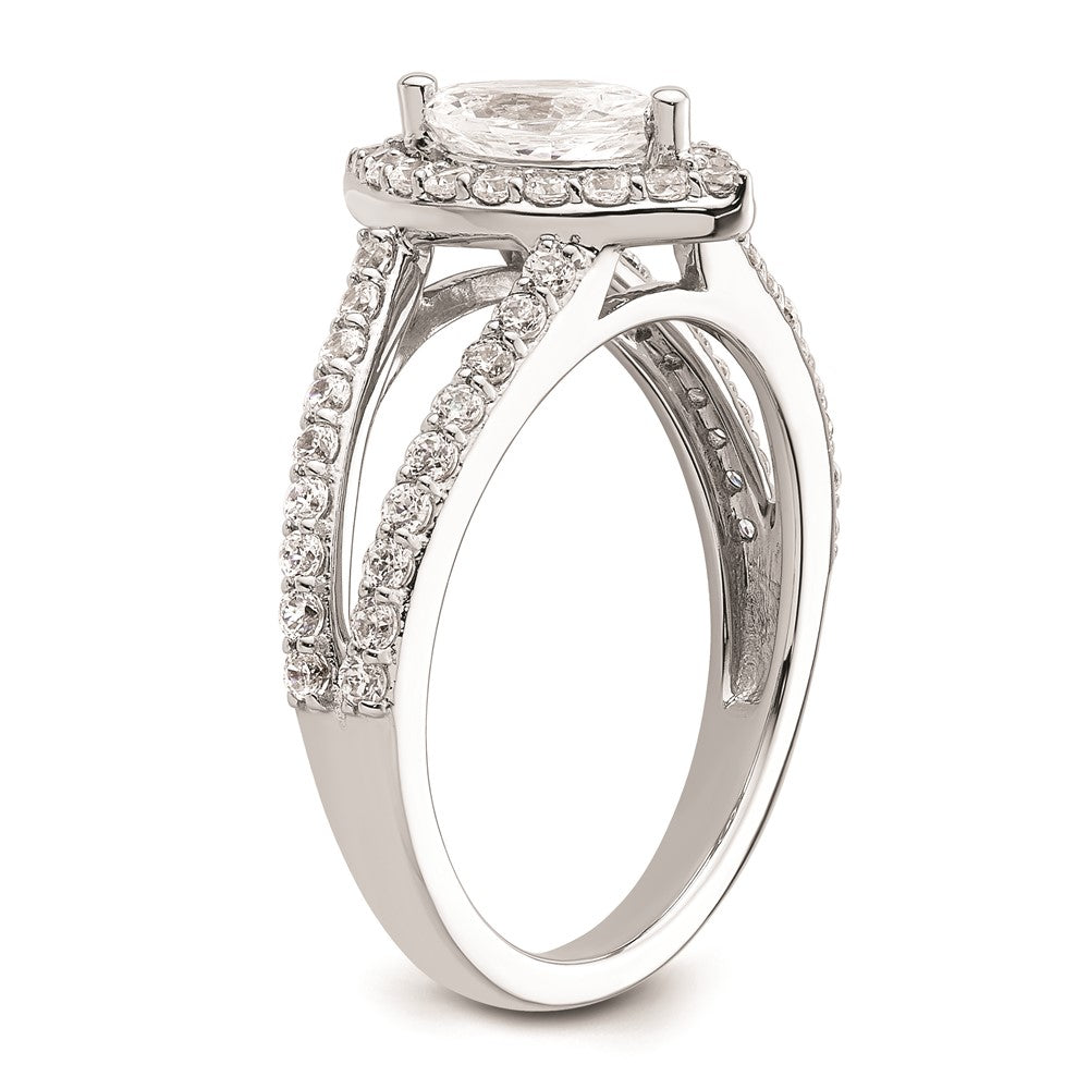 0.50ct. CZ Solid Real 14K White Gold Marquise Halo Engagement Ring