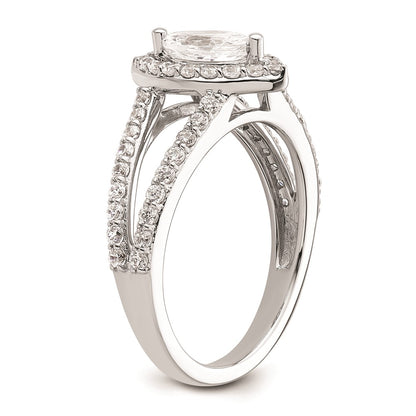 0.50ct. CZ Solid Real 14K White Gold Marquise Halo Engagement Ring