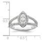 0.50ct. CZ Solid Real 14K White Gold Marquise Halo Engagement Ring