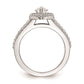 1.00ct. CZ Solid Real 14K White Gold Marquise Halo Engagement Ring