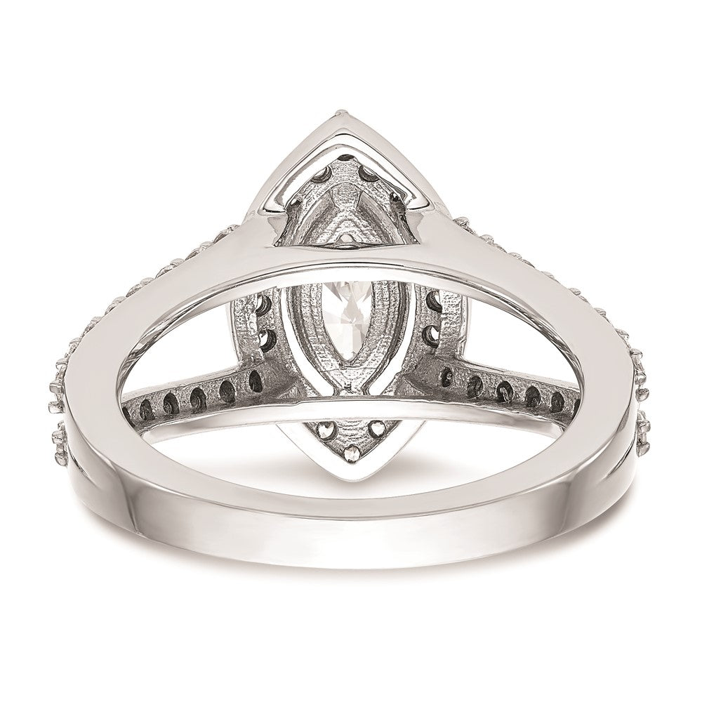 1.00ct. CZ Solid Real 14K White Gold Marquise Halo Engagement Ring