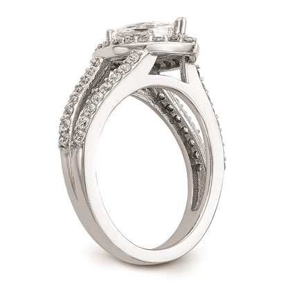 1.00ct. CZ Solid Real 14K White Gold Marquise Halo Engagement Ring