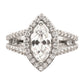 2.00ct. CZ Solid Real 14K White Gold Marquise Halo Engagement Ring