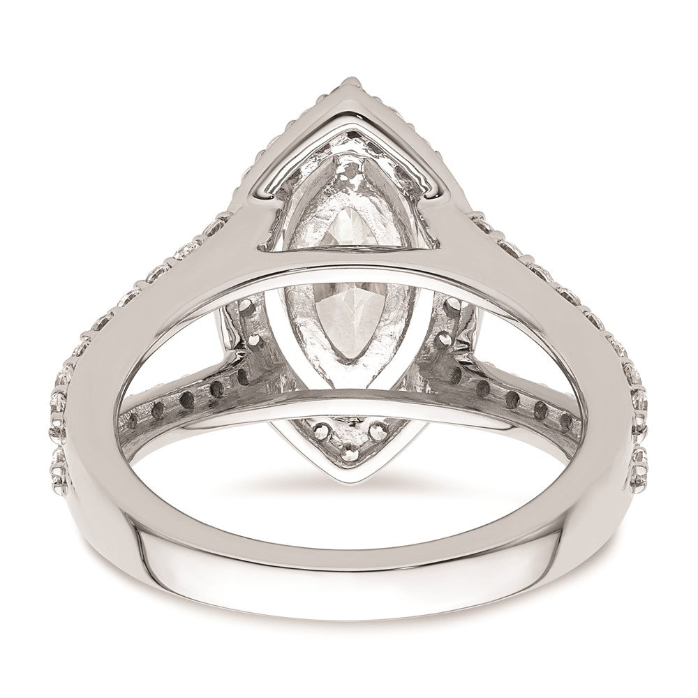 2.00ct. CZ Solid Real 14K White Gold Marquise Halo Engagement Ring