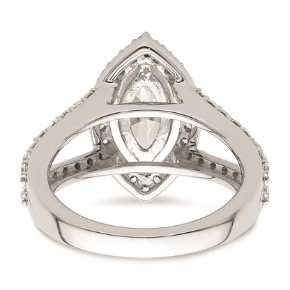 2.00ct. CZ Solid Real 14K White Gold Marquise Halo Engagement Ring