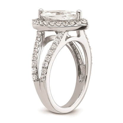 2.00ct. CZ Solid Real 14K White Gold Marquise Halo Engagement Ring