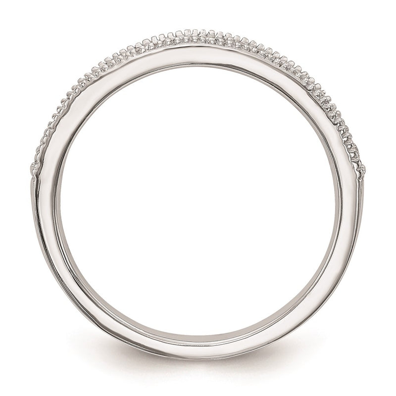 14K White Gold Real Diamond Wedding Band