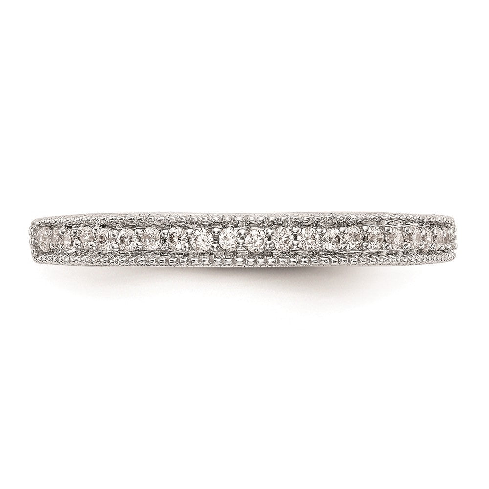 0.13ct. CZ Solid Real 14K White Gold Wedding Wedding Band Ring